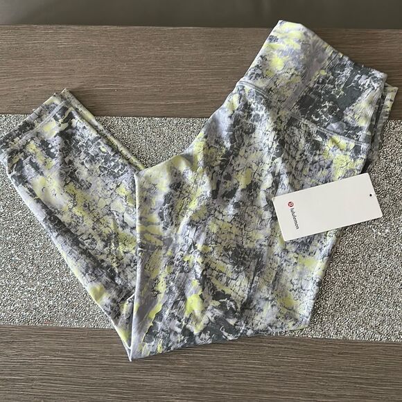 Lululemon Wunder Train High-Rise Tight 25" size 14 NWT Cinder Grain Spruce Multi - Picture 2 of 5